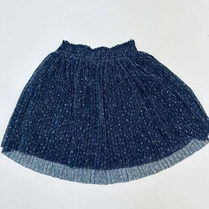 Zara Kids girl metallic blue pleated skirt  size 8 - Picture 1 of 7