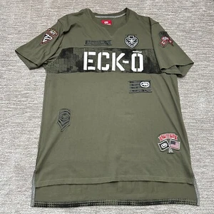 Camisa Ecko Unltd Para Hombres XL Verde SCamo Parches Ropa de Calle Táctica Militar EE. UU. - Imagen 1 de 13