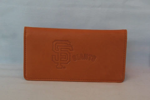 SAN FRANCISCO GIANTS   glove Leather Checkbook  NEW  tan + Cover