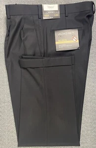 AXIST Pleated Front No-Iron Performance Black Dress Pants 34x30 NWT - Picture 1 of 12
