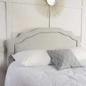 Broswell Light Grey Fabric Queen/ Full Headboard - Picture 1 of 4