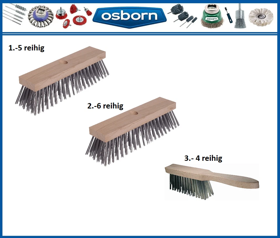 Osborn Stahldrahtbesen 2 Varianten oder Stahldrahthandfeger