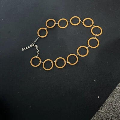 Cinturón Vintage Mujer Anillo Plástico Cadena Oro Mod Retro Hippie Años 70 Foto 1 de 4