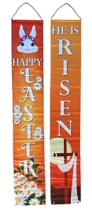 Easter Orange Door Porch Hanging Banner Set Bunny Cross 12" x 70" - Picture 1 of 3