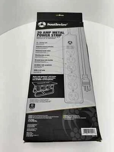 Southwire - 5122 - 6 Outlet Metal Power Strip 20 AMP 5-20 P&R - 15 ft. - Photo 1/4