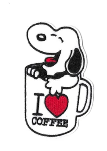 SNOOPY COFFEE Iron on / Sew on Patch Embroidered Badge Cartoon TV PT733 - Picture 1 of 1