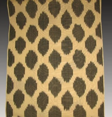 3.2 Yard HAND MADE UZBEK Natural SILK IKAT ADRAS FABRIC #2320* - Image 1 of 4