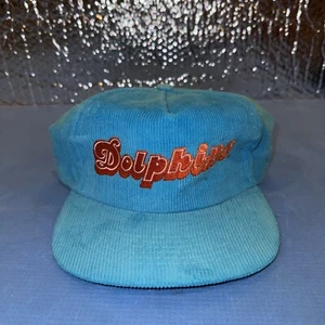 Vtg Miami Dolphins Corduroy Hat Embroidered Starline SnapBack NFL 80s - Picture 1 of 5