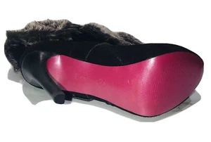 Sexy Paris Hilton Stiefel aus schwarzem Wildleder, pelzgefüttertem Stiletto Gr. 5,5 - Bild 1 von 12