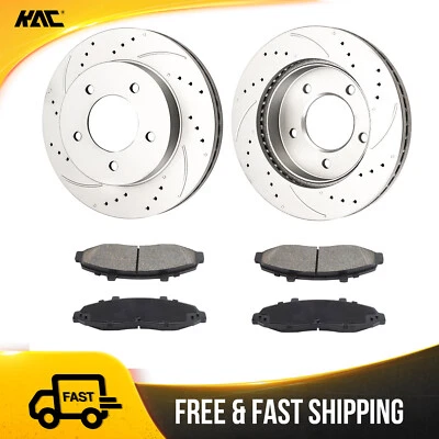 Rotor de freno delantero perforado 308 mm para Ford F-150 1997 1998 1999-2003 4x4 + pastillas Foto 1 de 4