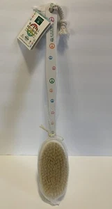 Earth Therapeutics Natural Body Brush White With Peace Signs - Picture 1 of 12