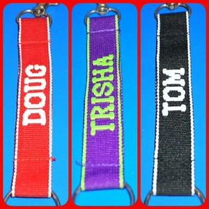 Lanyard Embroidered Key Chain Personalized Ring Clasp Choose Name 6" Colorful JB - Picture 1 of 253