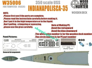 Hunter W35006 1/350 Wood deck USS Cruiser Indianapolis for Trumpeter Top quality - Picture 1 of 1