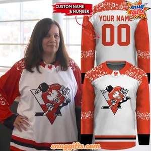 Custom Pittsburgh Penguin Celebrate Polish Heritage Night Orange Hockey Jersey - Picture 1 of 2
