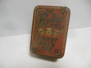 Vintage The Pep Boys Handy Bulb Kit Empty Tin - Imagen 1 de 8