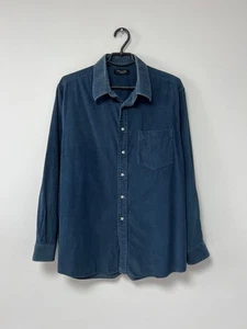 Vintage Christian Dior Monsieur 100% Cotton Button Shirt Blue Navy Mens sz 17/43 - Picture 1 of 18