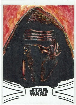 Star Wars Skywalker Saga 2019 Topps 1/1 Artist Sketch Card Ryan Olsen Kylo Ren - Image 1 of 2