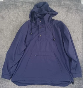 Lee Mens Medium Poncho Pull Over Authentic Apparel Lightweight Navy Blue Hood - Picture 1 of 12
