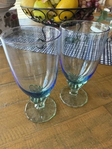 Vintage Bormioli Rocco Bahia blau grün Wasserkelch Paar. Vintage. EUC - Bild 1 von 6