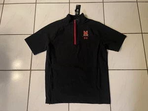 Maryland Terrapins Under Armour Short Sleeve Cage Quarter Zip Mens Loose Medium - Picture 1 of 9