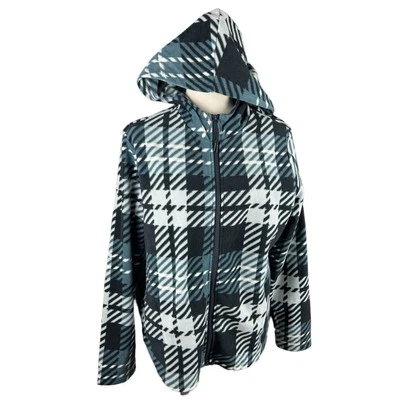 Sudadera con Capucha D and Co Deportiva Cremallera Frontal a Cuadros Azul Pizarra Talla M Nueva Sin Etiquetas Foto 1 de 4