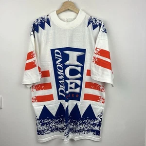 Diamond Ice Cider T-Shirt Mens XL White Graphic Jersey Hockey Retro 90s Vintage - Picture 1 of 13