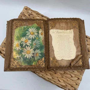Vintage Friendship Book with Poem Daisy Floral Decor Unique Keepsake Decorative - Picture 1 of 7