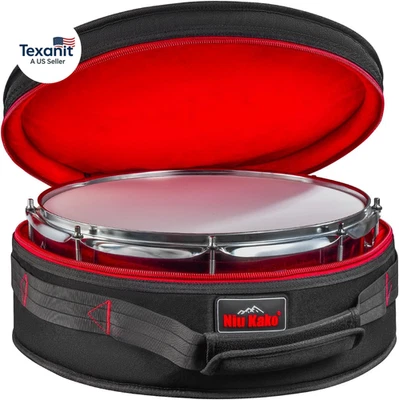 14"X6.5" Snare Drum Case -Thick Padded Snare Drum Bag | Lightweight Protective C - Image 1 of 4