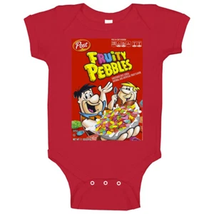 Fruity Pebbles Box Greatest Cereal Of All Time Breakfast Fan Foodie Baby One Pie - Picture 1 of 1