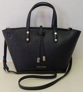 Calvin Klein Black Convertible Satchel Crossbody Shoulder Bag Handbag Purse NWT - Picture 1 of 9