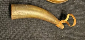 Vintage Black Powder 5 1/2" Steer Horn Flask Muzzle Loading Rifle - Picture 1 of 8
