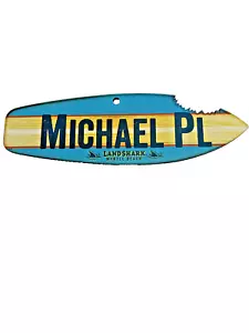 Tabla de surf Michael PL Sharkbite dormitorio 8" letrero niño Landshark Myrtle Beach SC - Imagen 1 de 3