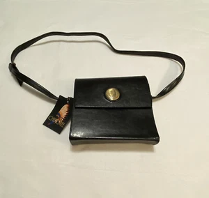 Vintage Cherokee Black Vinyl Shoulder Purse Bag Sirco New Old Stock With Tag - Picture 1 of 11