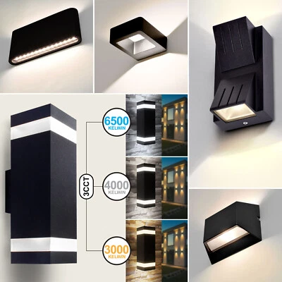 MODERNE LED Aussenleuchte Wandleuchte Aussenlampe UP DOWN Lampe Leuchte Schwarz - Bild 1 von 4