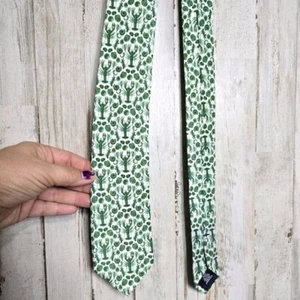 COLE HAAN Pinch Clam Bake Tie Green White NWT $80 Retail Lobster Beach - Picture 1 of 7