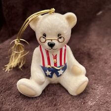 Lenox Teddy's 100th Anniversary Porcelain Ornament Stars & Stripes 3" Bear 
