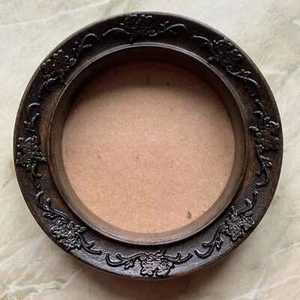 Round Floral Ornate Photo Picture Decorative Frame Small Wood Circular Frames - Picture 1 of 22
