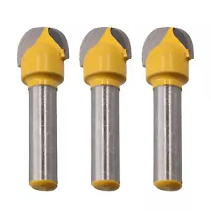 3pz TCT Cove Box Router Bit 12,7mm D 6,3mm Raggio Taglio 1/4" Gambo - Foto 1 di 4