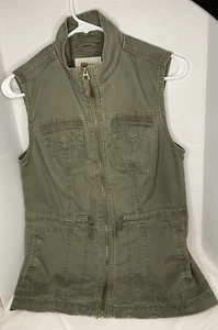 A New Day Utility Vest Zip Up Olive Green Classic Look For Fall Women’s Small - Picture 1 of 6