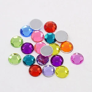 100 Acrylic Rhinestone Flat Back Gems Cabochons - Mixed Colour - 8mm 10mm 12mm - Picture 1 of 1