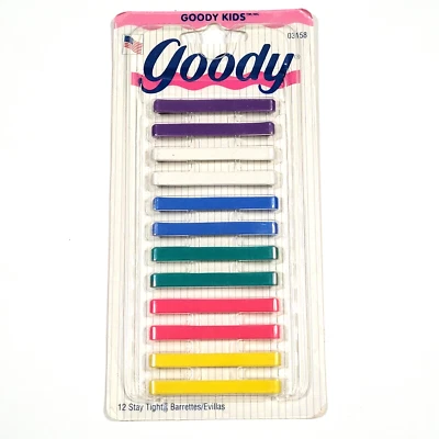 DE COLECCIÓN GOODY KIDS STAY APRETADO 2.5" PASADORES DE PELO #03158 PAQUETE DE 12 AÑOS 90 EE. UU. NOS Foto 1 de 4