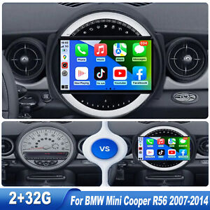 9"  For Bmw Mini Cooper R56 2007-2014 Carplay Android 13 Car Stereo Radio 2+32GB