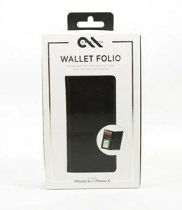 Case-Mate iPhone X / XS Case - WALLET FOLIO Leather Wallet - Black - Picture 1 of 1