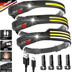 LED Stirnlampe COB Kopflampe Sensor Scheinwerfer Wiederaufladbar XPE Wasserdicht - Bild 1 von 19