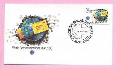 AUSTRALIA - FDC 1983 - WORLD COMMUNICATIONS YEAR - Fdi MELBOURNE Bureau - Image 1 of 2