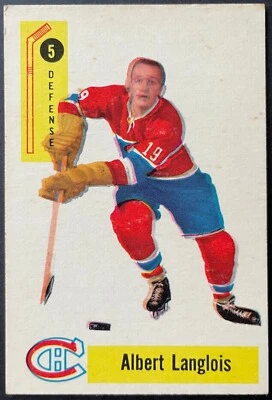 1958-59 Parkhurst Hockey Card #5 Albert Langlois Montreal Canadiens Vintage NHL - Image 1 of 2