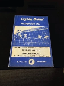 Orient V Middlesbrough 1965 Soccer/football Programme - Picture 1 of 2