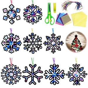 EggSun 36 Juegos Chrismtas Copo de Nieve Atrapasoles Kit Artesanal para Niños Adornos S... - Imagen 1 de 7