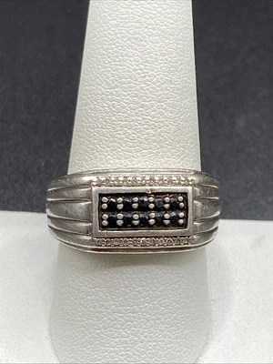 Anillo de espinela negra de plata esterlina MGW para hombre - talla 9 3/4 Foto 1 de 4