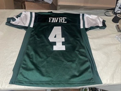 AUTÉNTICA Camiseta Brett Favre Reebok New York Jets Hombres 48 Cosida Verde Limpia NFL Foto 1 de 4